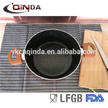 Nouveau pot de cuisson antiadhésif en aluminium de 5 pintes de conception de casserole avec l'extérieur de peinture métallique de cuivre